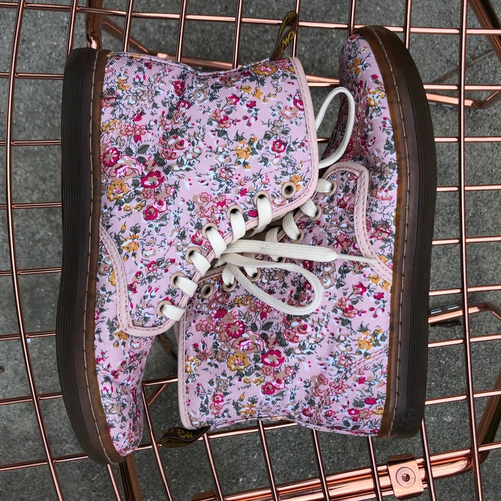 Pink Floral Dr. Martens Boots